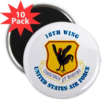 18W - M01 - 01 - 18th Wing with Text - 2.25" Magnet (10 pack) - Click Image to Close