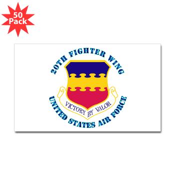 20FW - M01 - 01 - 20th Fighter Wing with Text - Sticker (Rectangle 50 pk) - Click Image to Close