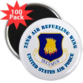 22ARW - M01 - 01 - 22nd Air Refueling Wing with Text - 2.25" Magnet (100 pack)