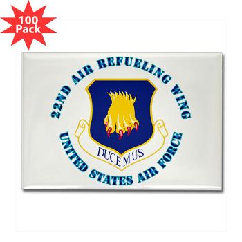 22ARW - M01 - 01 - 22nd Air Refueling Wing with Text - Rectangle Magnet (100 pack)