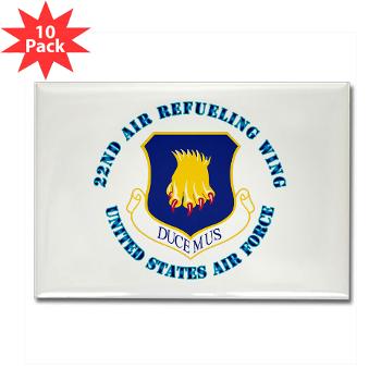 22ARW - M01 - 01 - 22nd Air Refueling Wing with Text - Rectangle Magnet (10 pack)