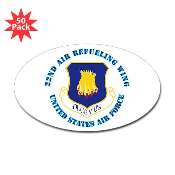 22ARW - M01 - 01 - 22nd Air Refueling Wing with Text - Sticker (Oval 50 pk)