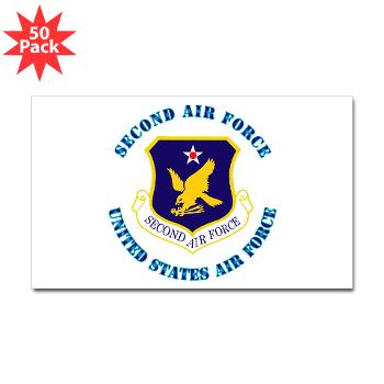 2AF - M01 - 01 - Second Air Force with Text - Sticker (Rectangle 50 pk) - Click Image to Close