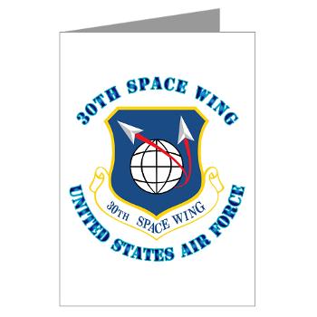 30SW - M01 - 02 - 30th Space Wing with Text - Greeting Cards (Pk of 10) - Click Image to Close