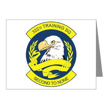 322TS - M01 - 02 - 322nd Training Squadron - Note Cards (Pk of 20) - Click Image to Close