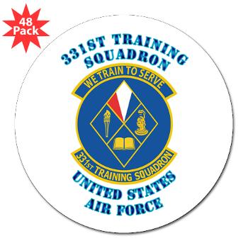 331TS - M01 - 01 - 331st Training Squadron with Text - 3" Lapel Sticker (48 pk)