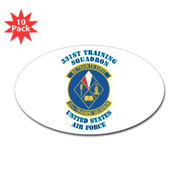 331TS - M01 - 01 - 331st Training Squadron with Text - Sticker (Oval 10 pk)