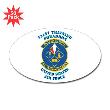 331TS - M01 - 01 - 331st Training Squadron with Text - Sticker (Oval 50 pk)