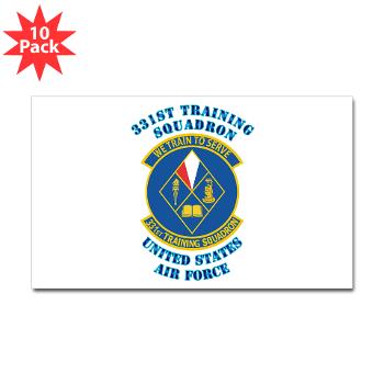 331TS - M01 - 01 - 331st Training Squadron with Text - Sticker (Rectangle 10 pk)