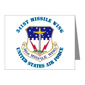 341MW - M01 - 02 - 341st Missile Wing with Text - Note Cards (Pk of 20)