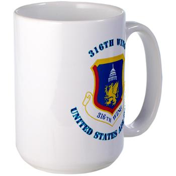 36W - M01 - 03 - 36th Wing with Text - Large Mug