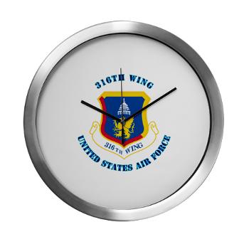 36W - M01 - 03 - 36th Wing with Text - Modern Wall Clock