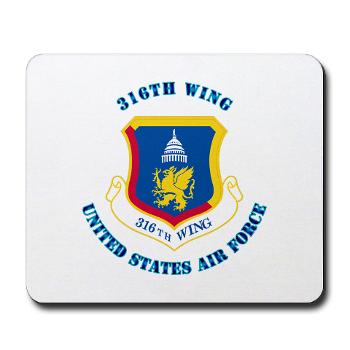 36W - M01 - 03 - 36th Wing with Text - Mousepad