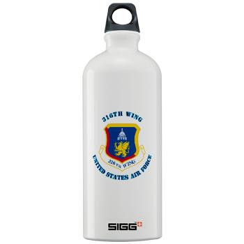 36W - M01 - 03 - 36th Wing with Text - Sigg Water Bottle 1.0L