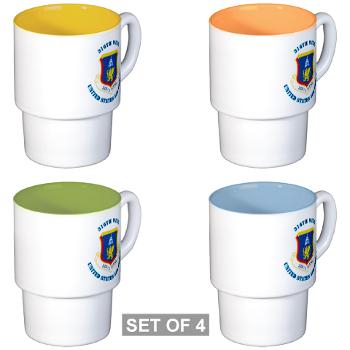 36W - M01 - 03 - 36th Wing with Text - Stackable Mug Set (4 mugs)