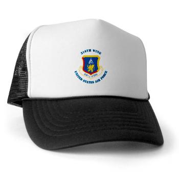36W - A01 - 02 - 36th Wing with Text - Trucker Hat - Click Image to Close