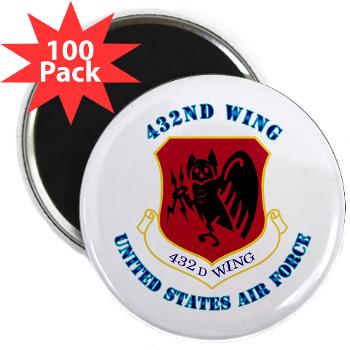 432W - M01 - 01 - 432nd Wing with Text - 2.25" Magnet (100 pack) - Click Image to Close