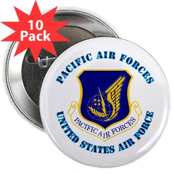 PAF - M01 - 01 - Pacific Air Forces with Text - 2.25" Button (10 pack) - Click Image to Close