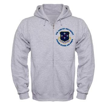 USAFS - A01 - 03 - United States Air Forces Southern with Text - Zip Hoodie